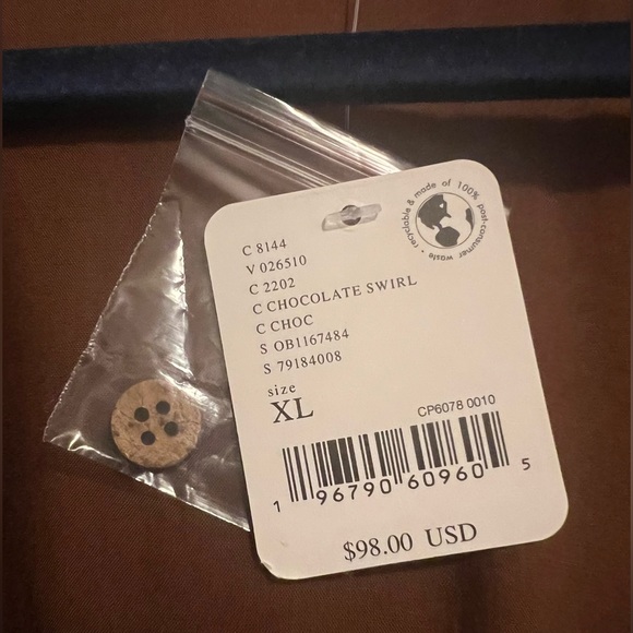 NWT Free People Vintage Summer Midi Dress in Chocolate Swirl Size XL - Picture 5 of 7